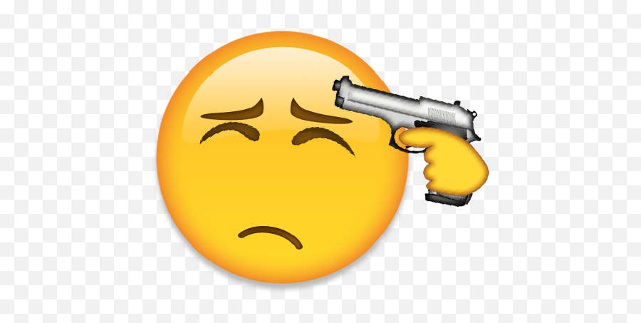Stiker Emoji Gun Goodbye - Smiley,Goodbye Emoji