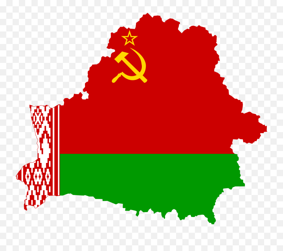Flag Map Of Byelorussian Ssr - Belarus Flag Map Png Emoji,Russia Flag Emoji
