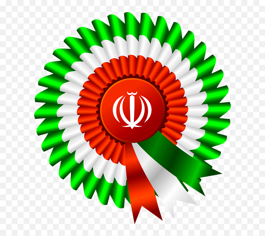 Flag Ribbon Iran - Clip Art 1st Prize Rosette Emoji,Iran Flag Emoji