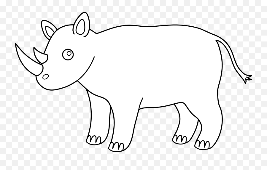 Footprint Clipart Rhino Footprint Rhino Transparent Free - Cartoon White Cow Png Emoji,Rhino Emoji