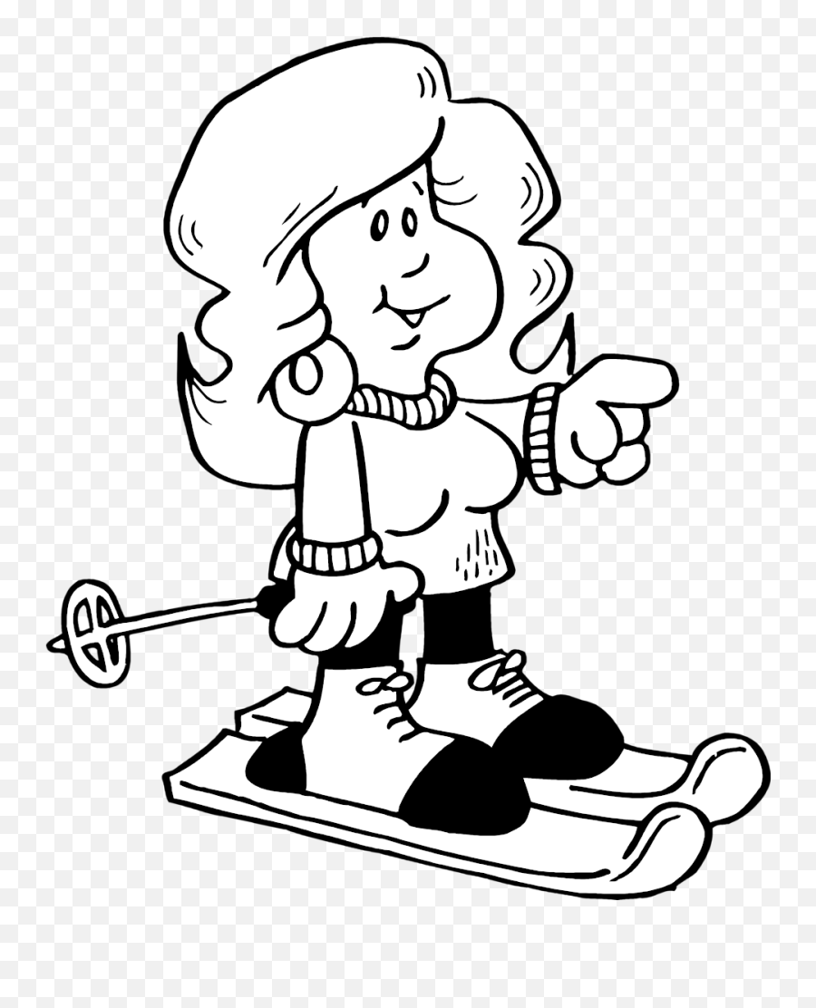 Clipart Girl Skiing Clipart Girl Skiing Transparent Free - Girl On Ski Drawing Emoji,Skiing Emoticon