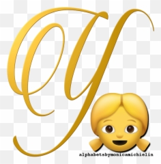 Blonde Girl Emoticon Emoji Alphabet Png - Happy