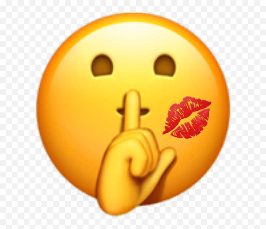 Emoji Iphone Kiss Sticker - Face With Finger Covering Closed Lips,Iphone Kiss Emoji