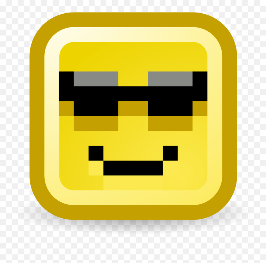 Public Domain Clip Art Image - Square Cool Emoji,Evil Emoticon