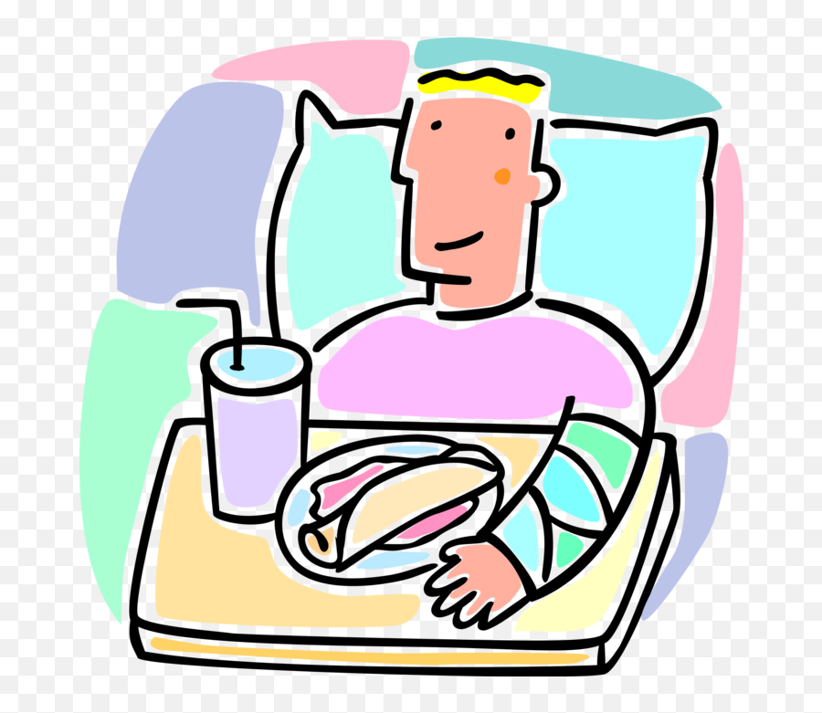 Vector Illustration Of Hospital Patient Sick Boy In Clipart - Vector Sickness Png Transparent Emoji,Hospital Emojis