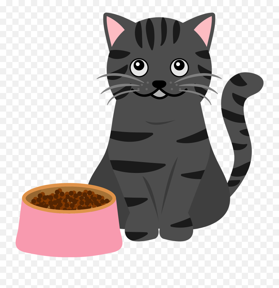 Cat And Cat Food Dish Clipart Free Download Transparent - Cat And Cat Food Clipart Emoji,Dog Food Emoji