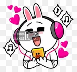 Line Stickers - Line Friends Cony Png Emoji,Emoji Listening To Music