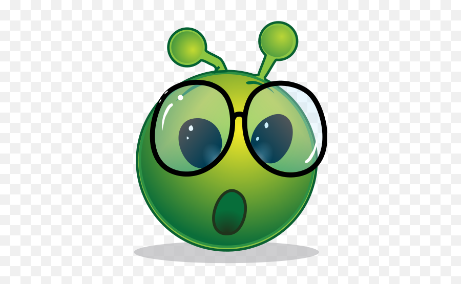 Smiley Green Alien Geek Oh - Martian Smiley Emoji,Oh Well Emoticon