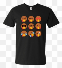 Turkey Emojis Thanksgiving Tshirt 982 Anvil Mens Printed V - Magliette Pampling,Thanksgiving Emojis