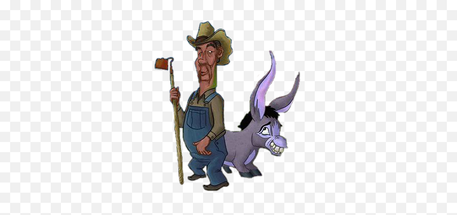 Hillbilly Redneck Farmer Farming Inbred Man Boy Donkey - Cartoon Emoji,Jackass Emoji