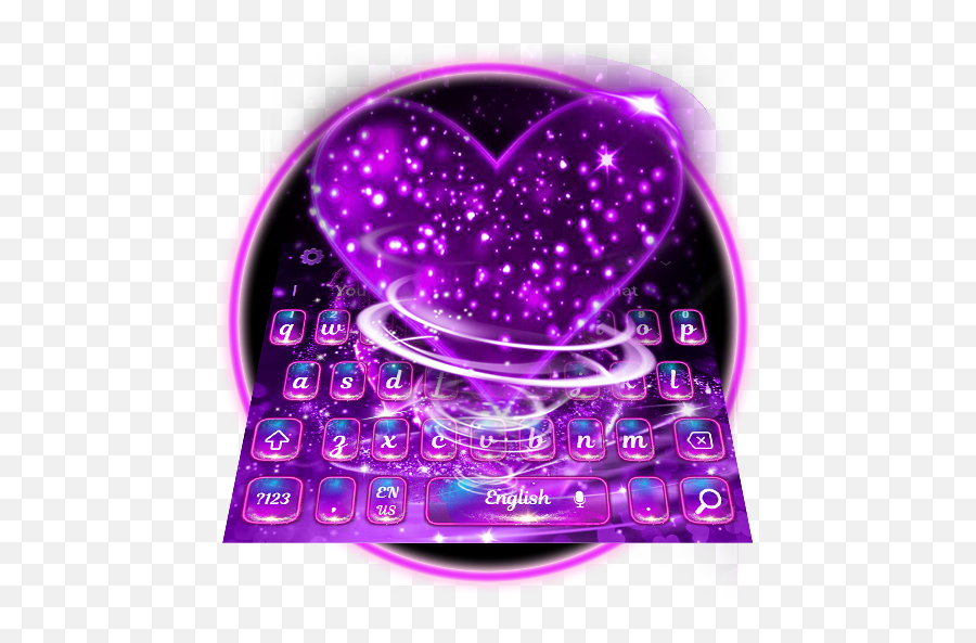 Neon Sparkle Heart Keyboard Theme Hack - Heart Emoji,Where Is The Sparkle Emoji On The Keyboard