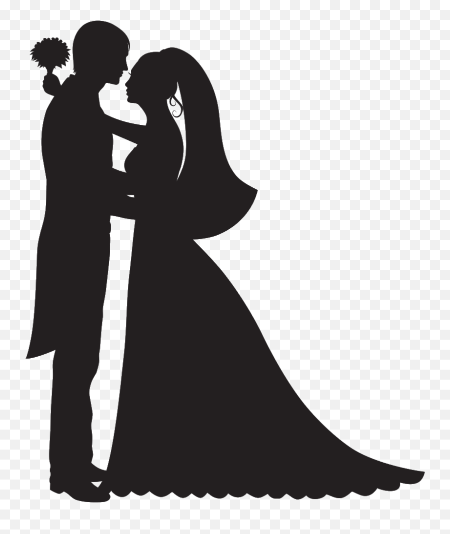 Silhouette Groom Bride Freetoedit - Bride And Groom Clipart Transparent Background Emoji,Groom Emoji