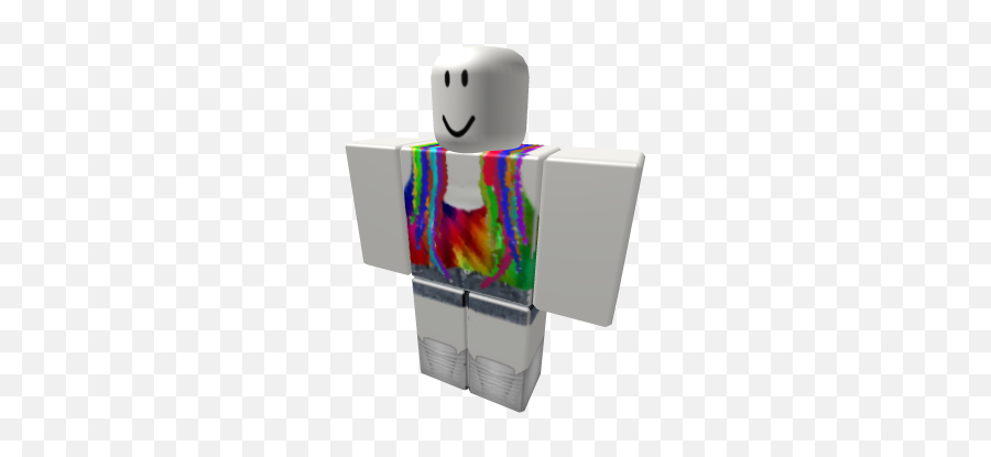 Girl Outfit W Rainbow Shirt And Rainbow Hair - Roblox Roblox Plaid Skirt Template Emoji,Girl Waving Emoji