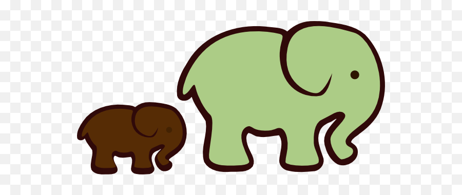 Brown Baby Clipart - Cartoon Cute Drawing Elephant Emoji,Brown Baby Emoji