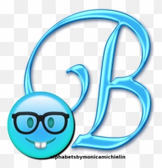 Monica Michielin Alfabetos LIGHT BLUE SMILE EMOTICON EMOJI - Graphic Design