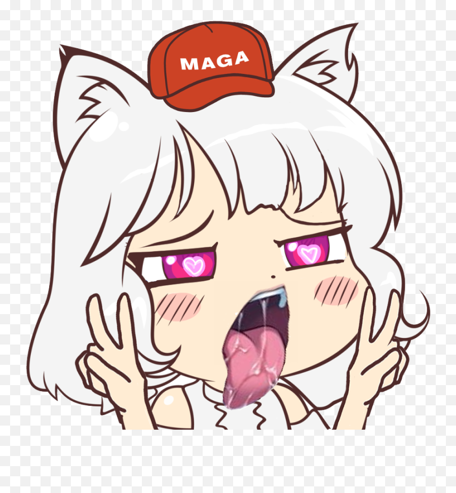 Awoo Lewd - Make America Great Again Cat Girl Emoji,Ahegao Emoji
