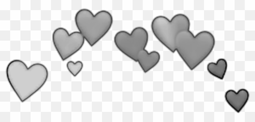 Gray Aesthetic Emojis - Blue Hearts Crown Transparent