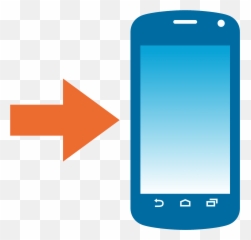 Mobile Phone With Arrow Emoji Clipart - Rightward