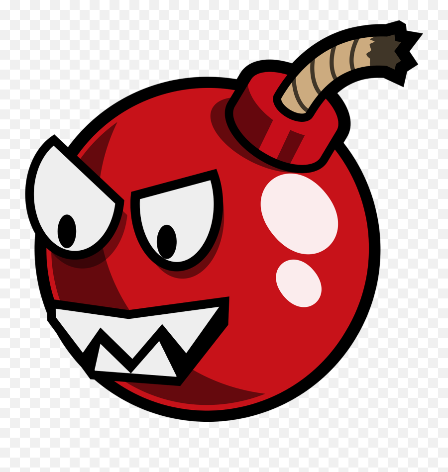 Bomb Cartoon Cherry Enemy Evil - Free Cartoon Bomb Emoji,Evil Emoticon