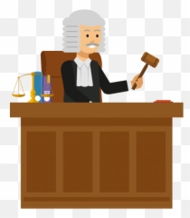 Male Judge Cartoon Transparent Cartoon - Jingfm Mallet Emoji,Judge Gavel Emoji
