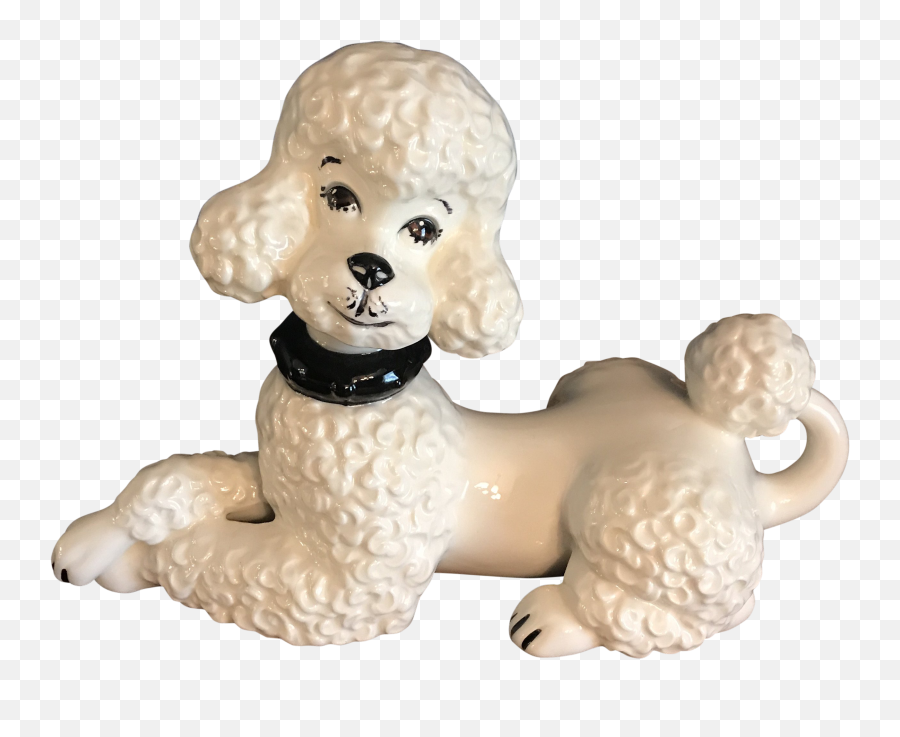 Vintage Ceramic White Poodle Figurine - Toy Poodle Emoji,Coffee And Poodle Emoji
