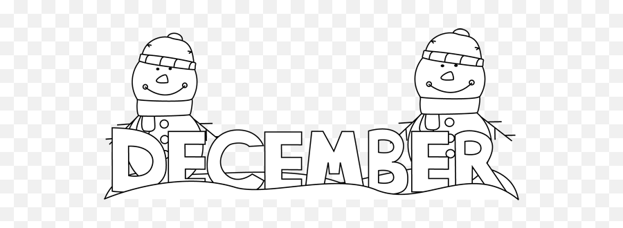 December Snowmen - December Clipart Black And White Emoji,Black Snowman Emoji