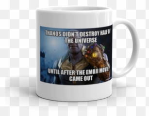 Thanos Didnt Destroy Half Of The - Beer Stein Emoji,Thanos Emoji