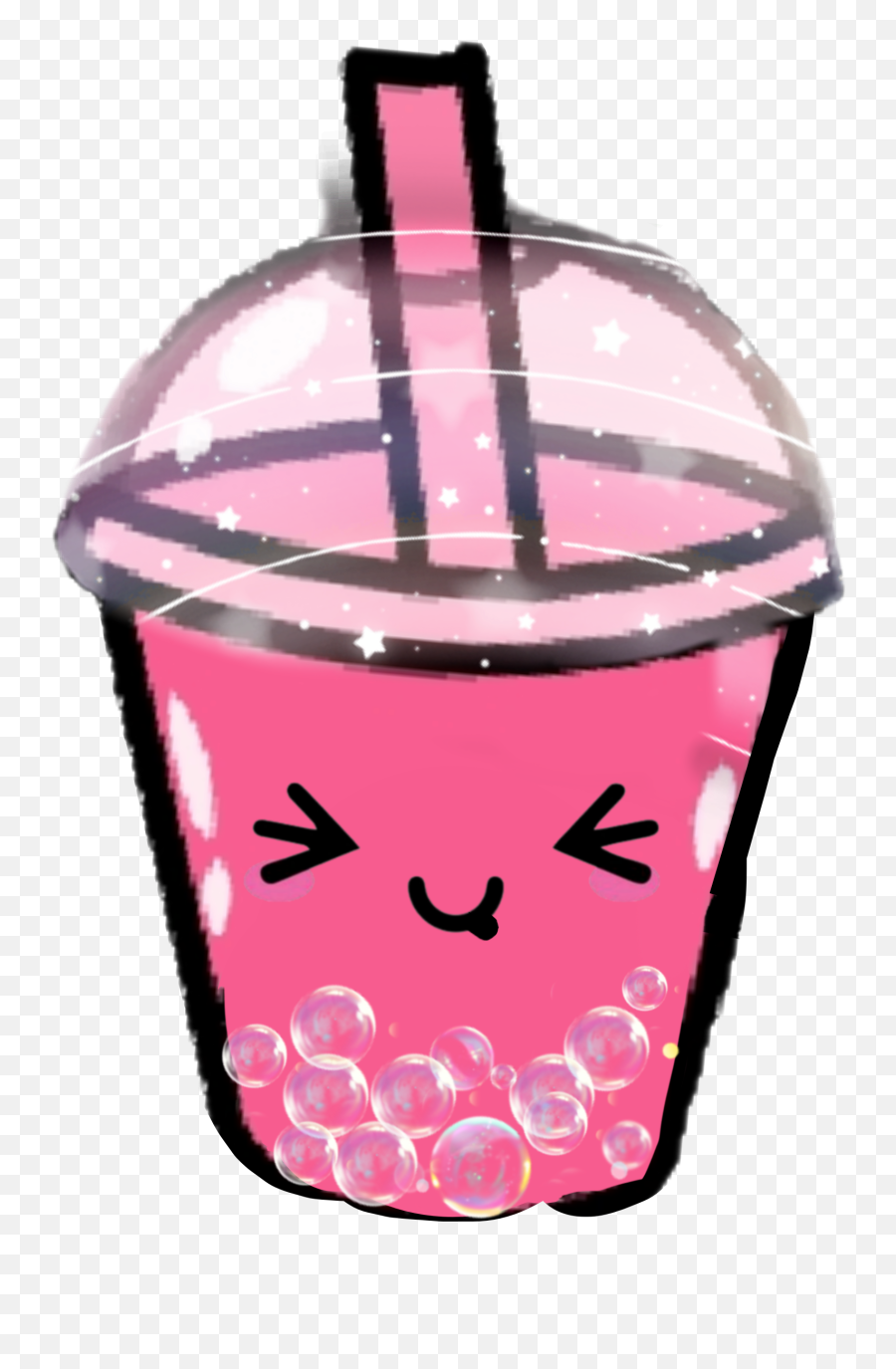 Boba Pink Challenge Bubble Bubbletea - Purple Aesthetic Stickers Png Emoji,Boba Emoji