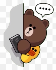 Brown Hiding With His Line Pop Games - Sticker Png Emoji