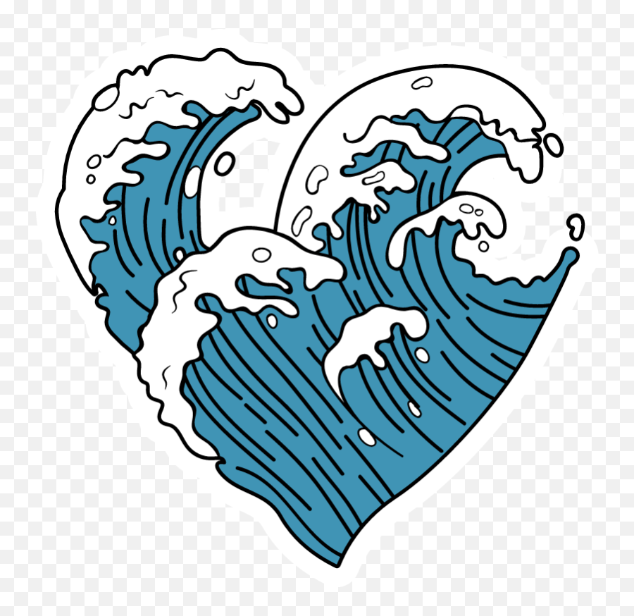 Vsco Ocean Wave Heart In 2020 - Ocean Wave In A Heart Emoji,Blue Wave Emoji