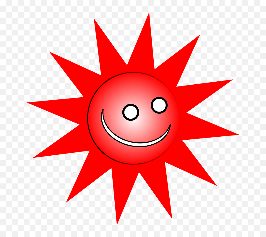 Sun Happy Grinning - 12 Point Star Png Emoji,Sun Emoticon