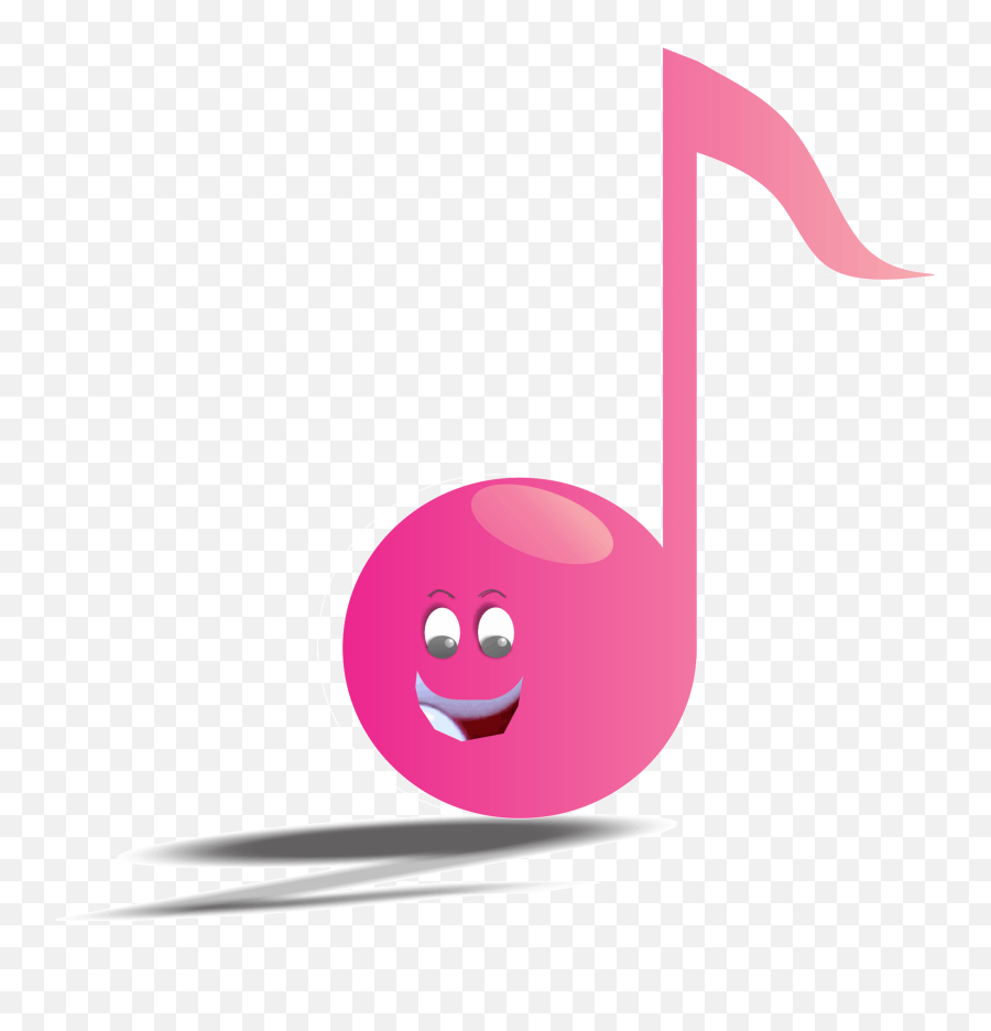 Music Note Cartoon Drawing Free Image - Gambar Nada Musik Warna Pink Emoji,Music Note Emoticon