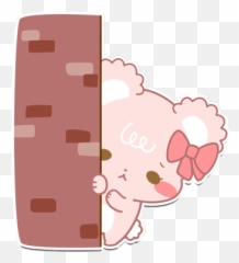 Peekaboo Bear Cub Cute Bow Blush - Sugar Cubs Stickers Gif Emoji