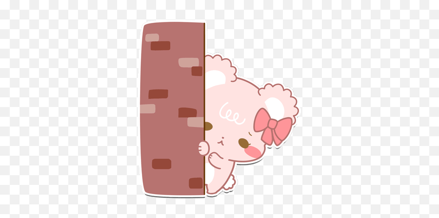 Peekaboo Bear Cub Cute Peek Bow Blush - Sugar Cubs Stickers Gif Emoji,Peeking Behind Wall Emoji