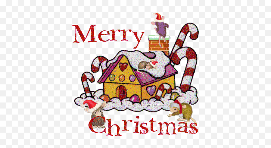 Mcmicegingerbreadhouse Gif By Alongway99 - Merry Christmas Animated Gingerbread House Emoji,Merry Christmas Emoji