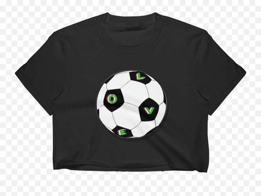 Valentine Emoji Crop Hoodie - Soccer Ball,Soccerball Emoji