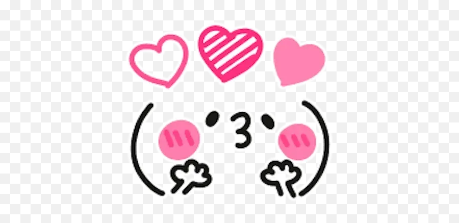 Kawaii Emoji Whatsapp Stickers - Heart,Kawaii Emoji