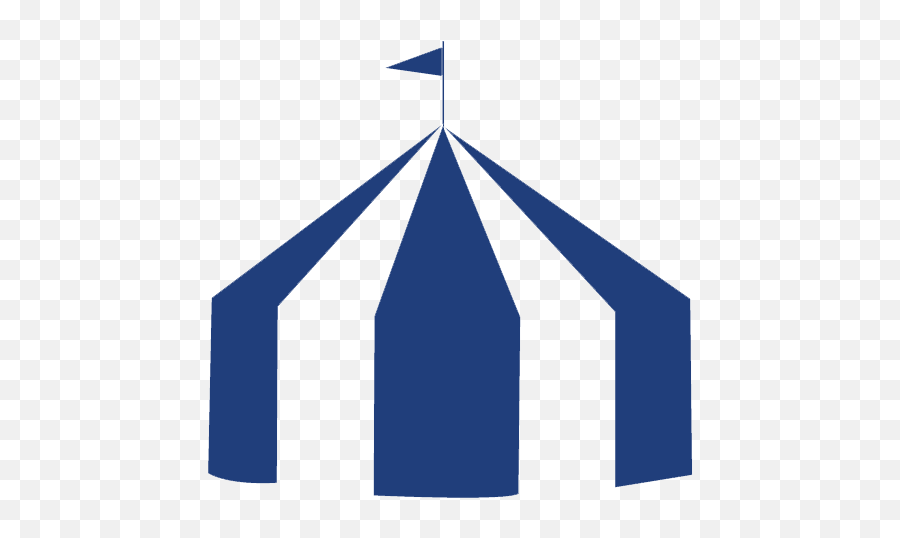 Circus Top Icon White And Blue Transparent Clipart - Full Blue Circus Tent Png Emoji,Circus Emoji