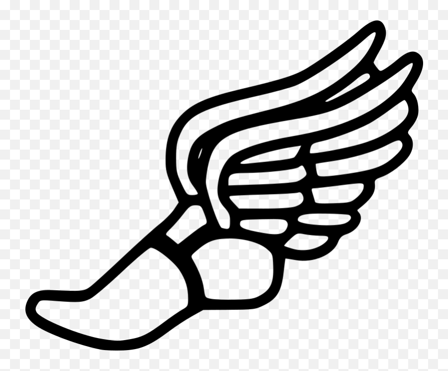Flying Shoe Clipart - Track And Field Winged Foot Emoji,Emoji Tennis Shoes