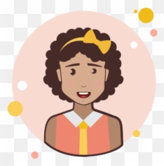 Brown Curly Hair Business Lady With Bow Icon - Portable Network Graphics Emoji,Emoji Hair Bows