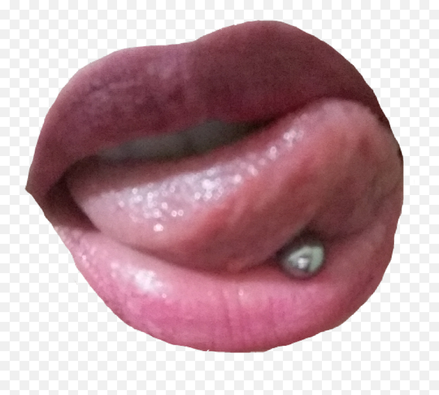 Lipstongue Piercing Piercedgirl - Piercing Tongue Transparent Emoji,Piercing Emoji
