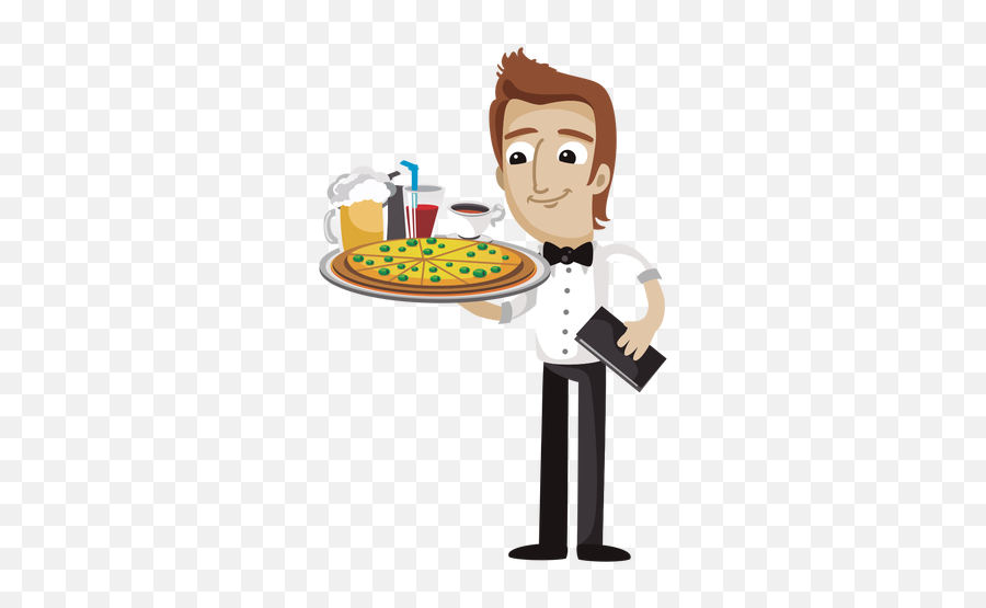 Transparent Background Waiter Clipart Png - Cartoon Waiter Png Emoji,Waitress Emoji