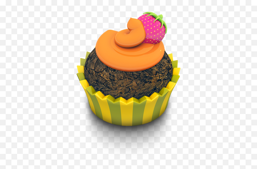 Chocolate Orange Cupcake Icon - Cupcake Emoji,Emoji Cupcake