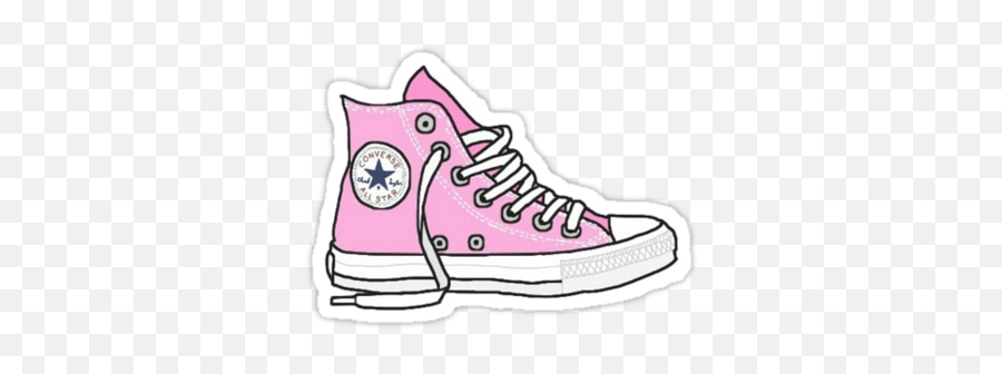 Pink Converse Stickers - Converse Clipart Png Emoji,Emoji Converse Shoes