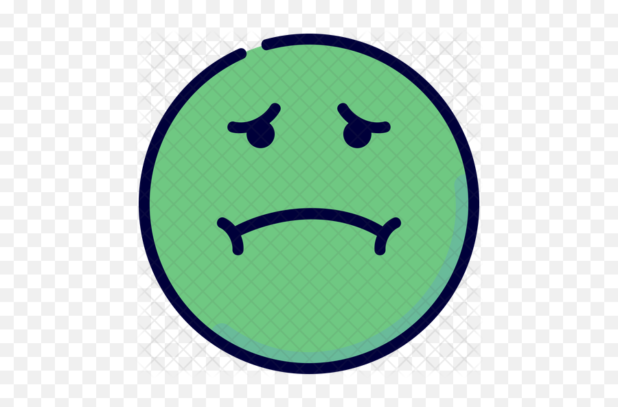 Nausea Emoji Icon Of Colored Outline - Circle,Emoji Throwing Up