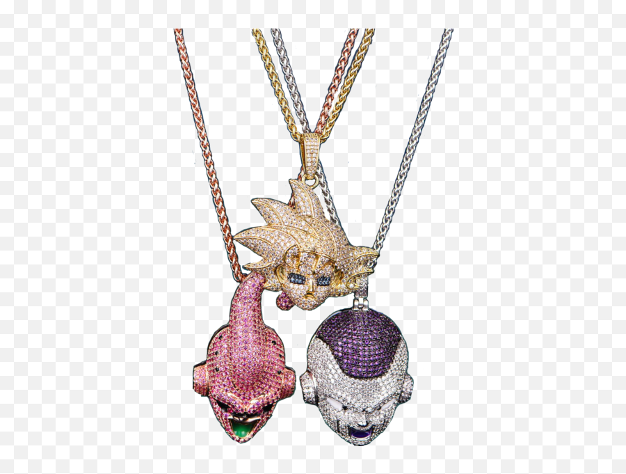 Dragonball Z 3 Piece Gold Chain Set Png Official Psds - Dragon Ball Z Gold Chain Emoji,Ball And Chain Emoji