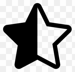 Half Black And Half White Star Shape Svg Png Icon Free - One Half Fraction Clipart Black And White Emoji,Star Emotion