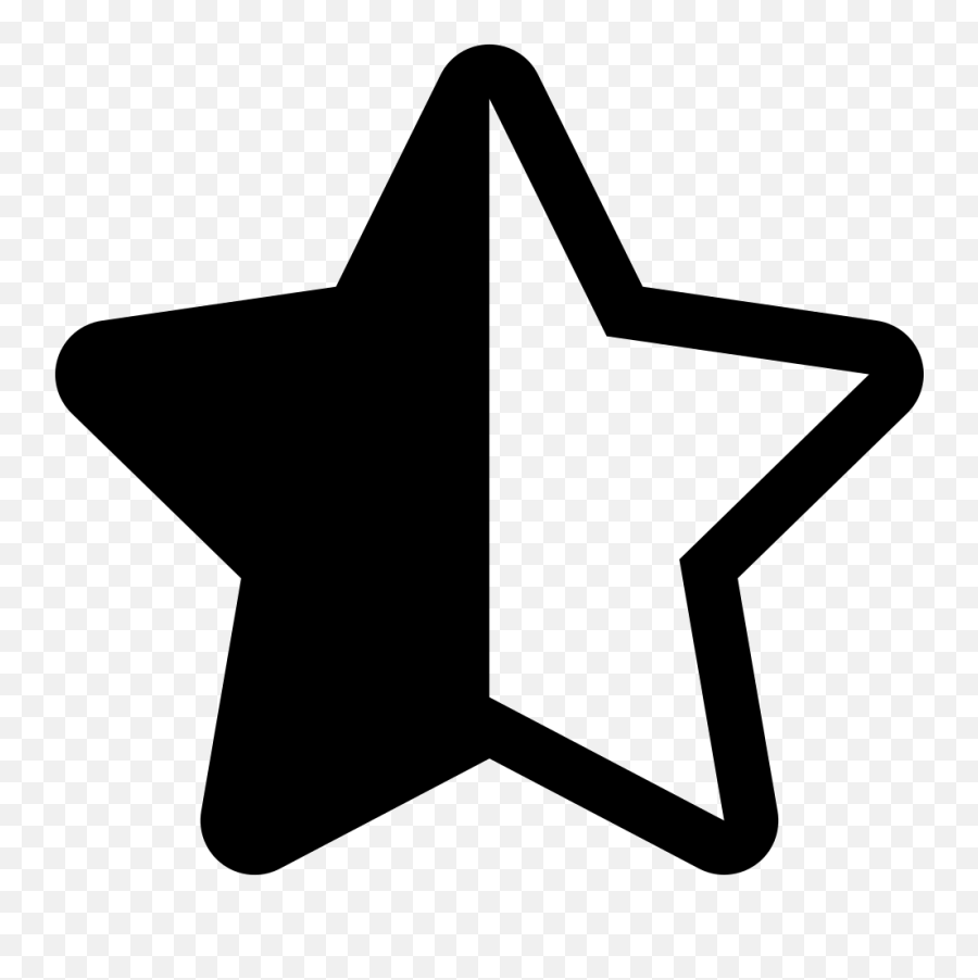 Half Black And Half White Star Shape Svg Png Icon Free - One Half Fraction Clipart Black And White Emoji,Star Emotion