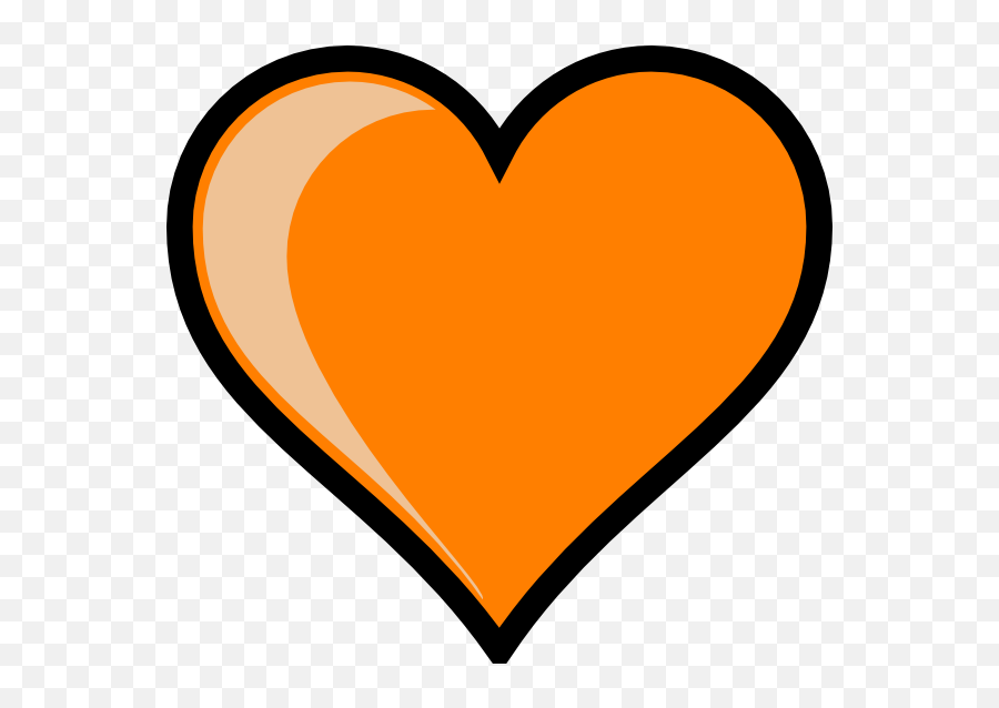 Clipart Heart Orange Clipart Heart - Heart Clip Art Orange Emoji,Orange Heart Emoji