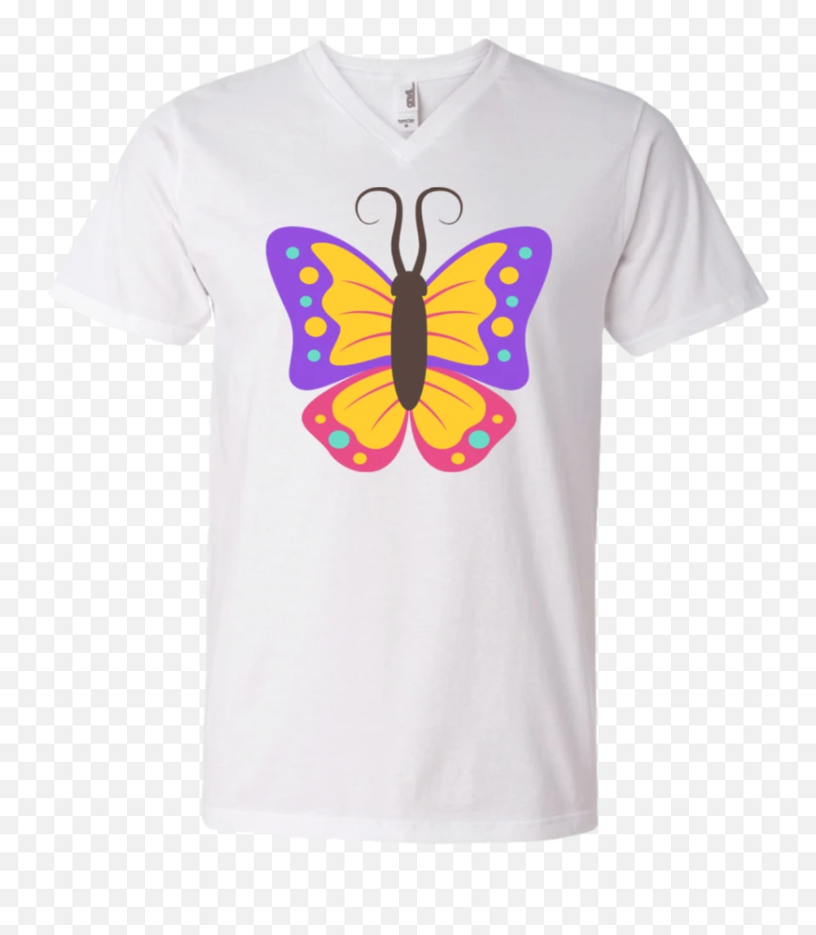 Beautiful Butterfly Emoji Mens V - Short Sleeve,Emoji Clothing For Men